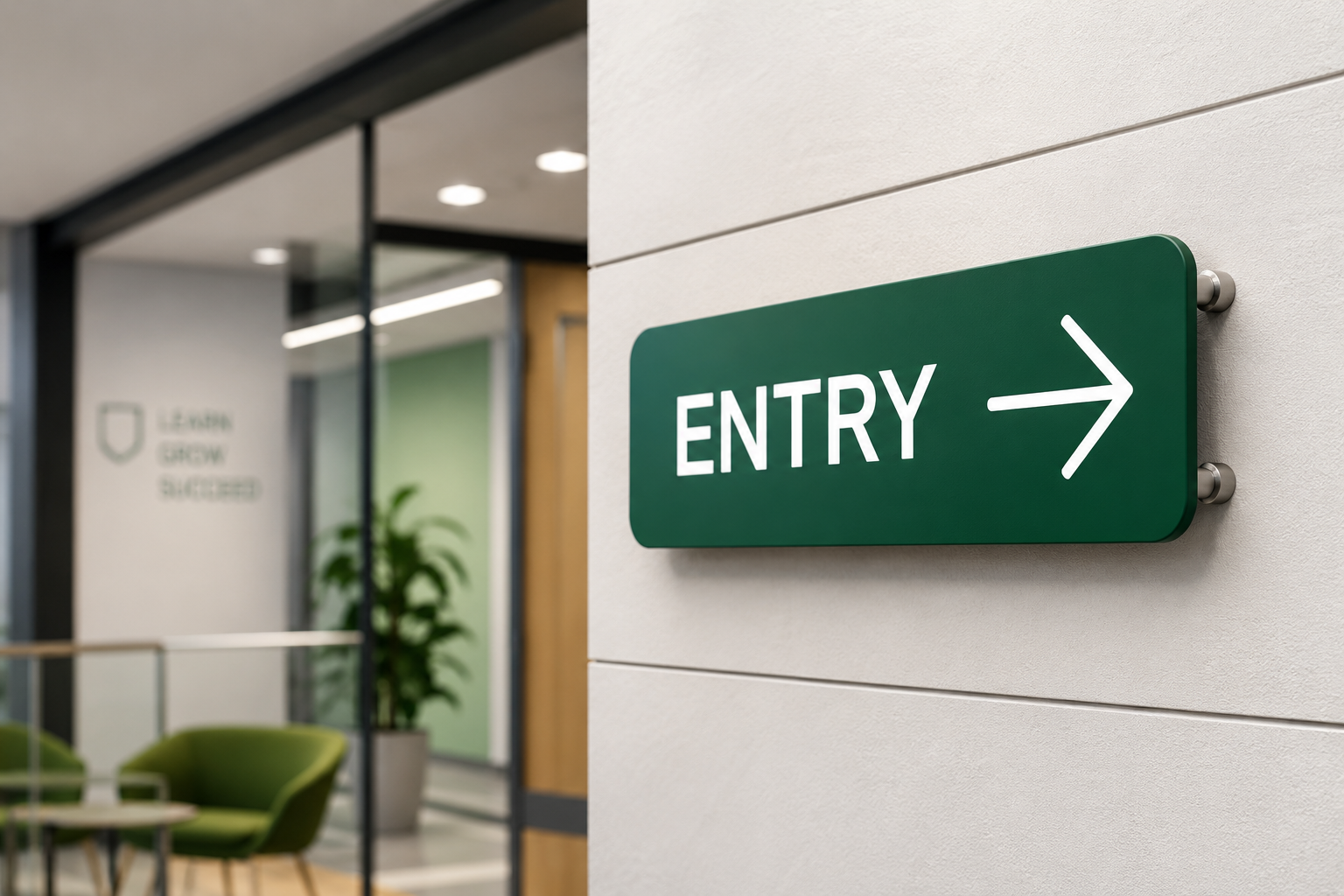Entry sign representing a route into privileged access management training