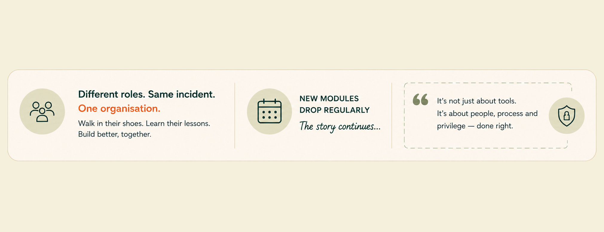 Different roles, same incident, one organisation. New PAM Academy modules drop regularly.