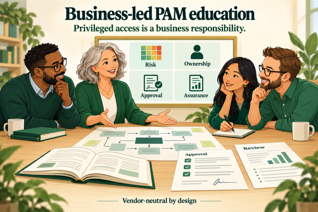 Business-led PAM education: risk, ownership, approval and assurance, vendor-neutral by design